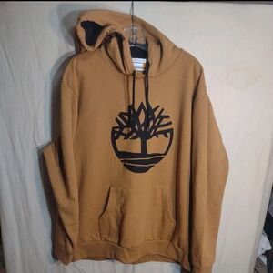Size XXL Men’s Timberland Mens Essential Tree Logo Hoodie Sweatshirt Wheat Brown